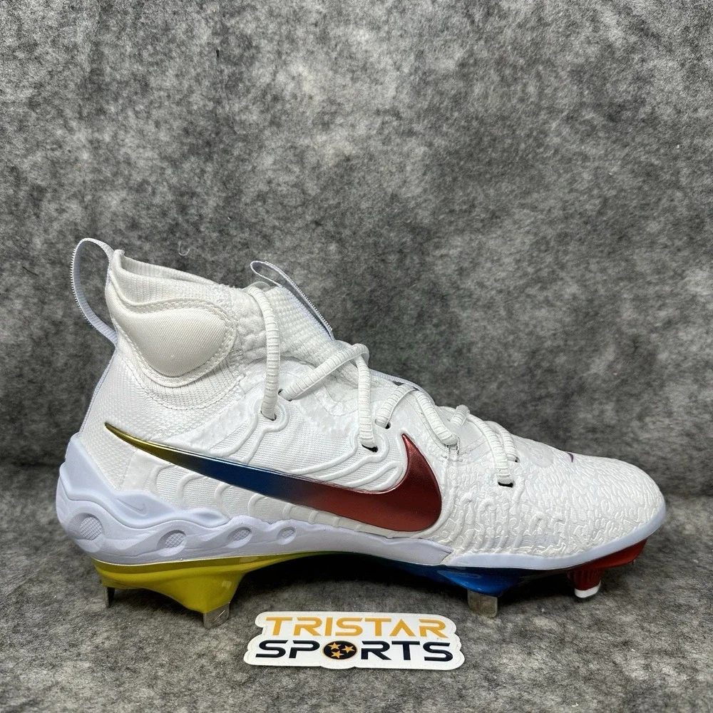 Nike Alpha Huarache NXT Metal Baseball Cleats Mens Size 7.5 Rainbow DJ6517-106